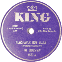 Tiny Bradshaw, Newspaper Boy Blues, King, 4537 -A